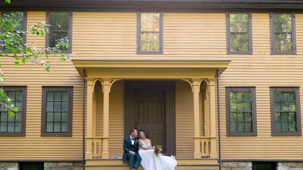 Couple on front porch of Arrowhead, credit: Christina Michelle Photography