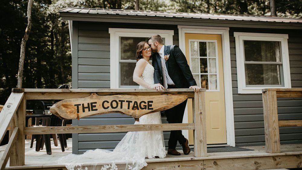 The Cottage is the most private cabin. Sleeps 2 and is often chosen by the couple as the Honeymoon Suite