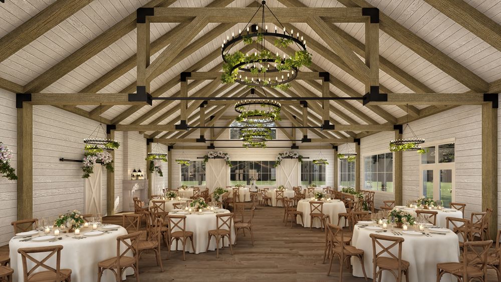 Refined garden venue gathering room inside our carriage house barn - Founders Grove, garden event venue for weddings and parties 